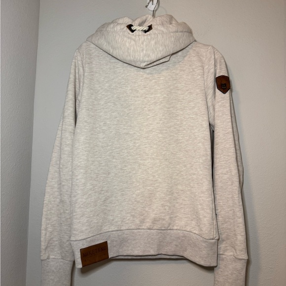 Naketano cowl neck pullover hoodie in an oatmeal - Picture 10 of 10